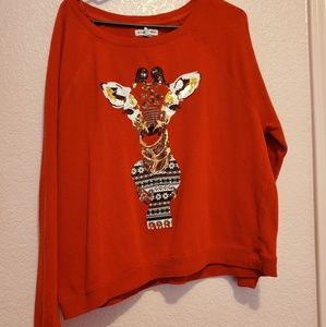 Aeropostale holiday giraffe red sweatshirt